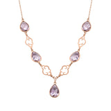 Classic 925 Sterling Silver Amethyst Gemstone Necklace