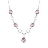 Classic 925 Sterling Silver Amethyst Gemstone Necklace