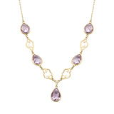 Classic 925 Sterling Silver Amethyst Gemstone Necklace