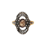 Natural Polki Diamond 925 Silver Designer Ring