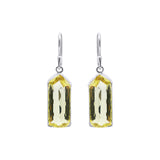 Natural Lemon Quartz Gemstone 18k Gold Handmade Earring
