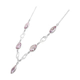 Classic 925 Sterling Silver Amethyst Gemstone Necklace