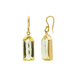 Natural Lemon Quartz Gemstone 18k Gold Handmade Earring