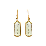 Natural Lemon Quartz Gemstone 18k Gold Handmade Earring