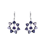 Natural Tanzanite Gemstone 14k Gold Floral Drop Earring