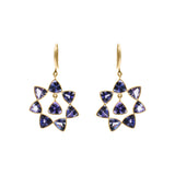 Natural Tanzanite Gemstone 14k Gold Floral Drop Earring