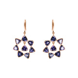 Natural Tanzanite Gemstone 14k Gold Floral Drop Earring