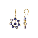 Natural Tanzanite Gemstone 14k Gold Floral Drop Earring