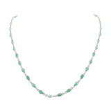 925 Sterling Silver Natural Emerald Gemstone Necklace