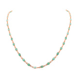 925 Sterling Silver Natural Emerald Gemstone Necklace