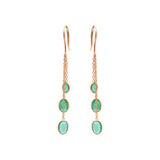 Natural Oval Cut Emerald Energy Healing Gemstone 14k Gold Dangle Earring