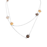 925 Sterling Silver Natural Multi Gemstone Gold Plated Necklace