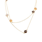 925 Sterling Silver Natural Multi Gemstone Gold Plated Necklace