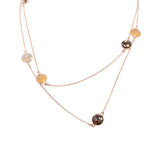 925 Sterling Silver Natural Multi Gemstone Gold Plated Necklace