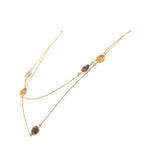 925 Sterling Silver Natural Multi Gemstone Gold Plated Necklace