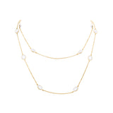 White Moonstone Gemstone 925 Sterling Silver Gold Plated Necklace