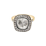 Designer Polki Diamond 925 Sterling Silver Gold Plated Ring