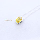 Natural Yellow Sapphire Gemstone 925 Silver Necklace
