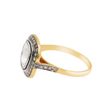 Designer Polki Diamond 925 Sterling Silver Gold Plated Ring