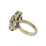 Emerald Blue Sapphire Ruby and Diamond 925 Sterling Silver Gold Plated Ring