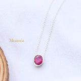 Natural Ruby Gemstone 925 Silver Necklace