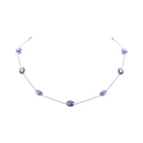 Natural Blue Sapphire Gemstone 925 Sterling Silver Yellow Gold Plated Necklace