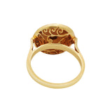 Natural Polki Diamond and Pink Enamel 925 Sterling Silver Gold Plated Ring