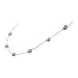 Natural Blue Sapphire Gemstone 925 Sterling Silver Yellow Gold Plated Necklace