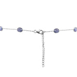 Natural Blue Sapphire Gemstone 925 Sterling Silver Yellow Gold Plated Necklace