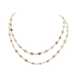 Rose Gold Plated Natural Labradorite Gemstone Silver Necklace