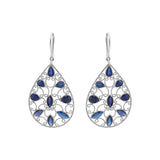 Natural Blue Sapphire Gemstone 18k Gold Designer Drop Earring