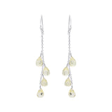 Natural Lemon Quartz Gemstone Tear Drop Shaped 18k Gold Drop Earring