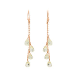 Natural Lemon Quartz Gemstone Tear Drop Shaped 18k Gold Drop Earring