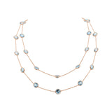 925 Sterling Silver Natural Blue Topaz Gemstone Necklace