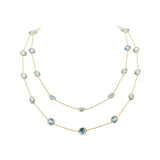 925 Sterling Silver Natural Blue Topaz Gemstone Necklace