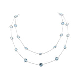 925 Sterling Silver Natural Blue Topaz Gemstone Necklace