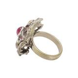 Designer Ruby, Diamond and Multi Gemstone 925 Sterling Silver Ring