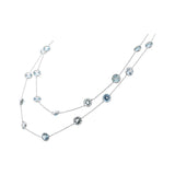 925 Sterling Silver Natural Blue Topaz Gemstone Necklace