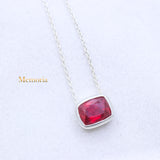 Natural Ruby Gemstone 925 Silver Necklace