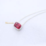 Natural Ruby Gemstone 925 Silver Necklace