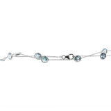 925 Sterling Silver Natural Blue Topaz Gemstone Necklace