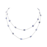 925 Sterling Silver Gold Plated Natural Kyanite Gemstone Necklace