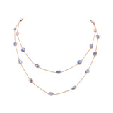 925 Sterling Silver Gold Plated Natural Kyanite Gemstone Necklace