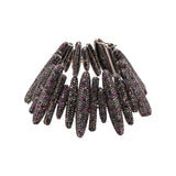 Natural Multi Sapphire and Diamond 925 Silver Bracelet