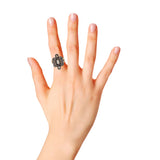 Designer Polki Diamond 925 Sterling Silver Gold Plated Ring