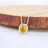 Natural Yellow Sapphire Gemstone 925 Silver Necklace
