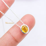 Natural Yellow Sapphire Gemstone 925 Silver Necklace