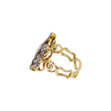 Designer Polki Diamond 925 Sterling Silver Gold Plated Ring