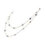 925 Sterling Silver Gold Plated Natural Kyanite Gemstone Necklace