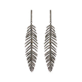 Natural Leaf Shaped Diamond 925 Sterling Silver Drop Earring